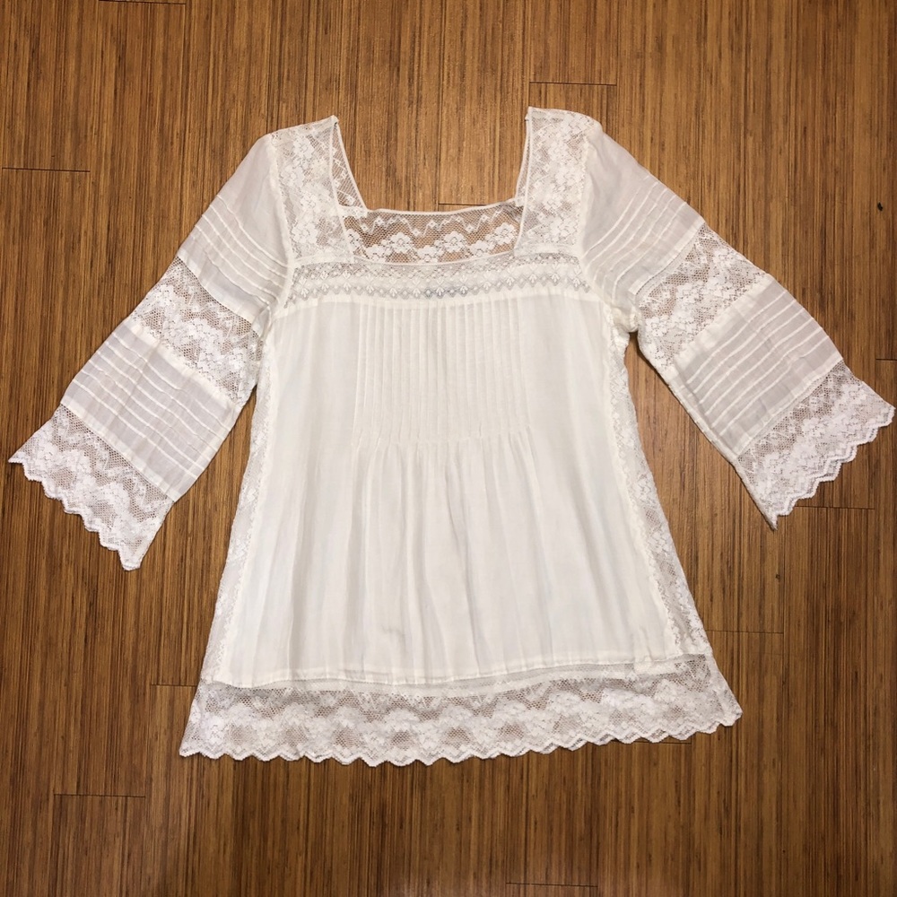 Calypso St Barth Lace Peasant Tunic M